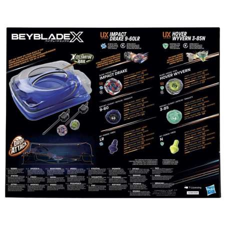 beyblade x set batalla drop attack seward (hasbro - g0842eu4)