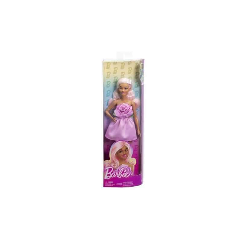 barbie fashionistas muÑeca con vestido rosa (mattel - hyt94)