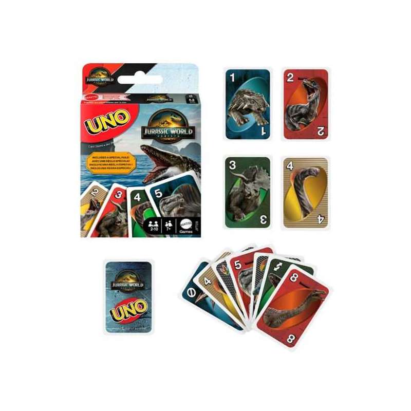 mattel games uno jurassic world (mattel - jft28)