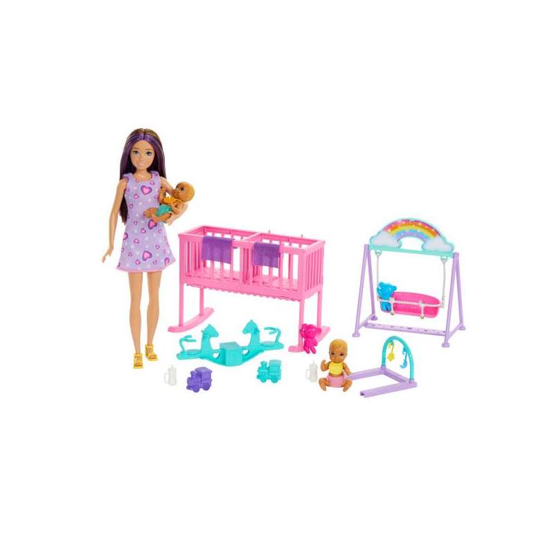 barbie skipper canguro de gemelos (mattel - hxm99)