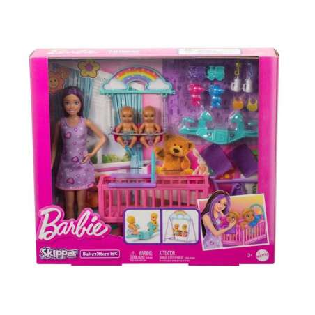 barbie skipper canguro de gemelos (mattel - hxm99)