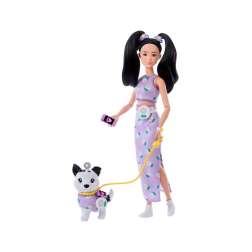 barbie twinning look muÑeca asiatica con perro (mattel - jfp39)