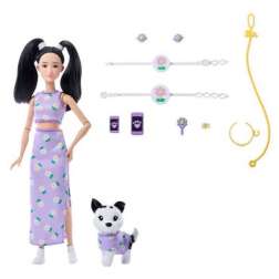barbie twinning look muÑeca asiatica con perro (mattel - jfp39)