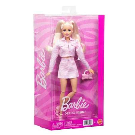 barbie deluxe muÑeca chaqueta vaquera rosa (mattel - jjn69)