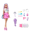 barbie muÑeca rubia pelo arcoiris y accesorios (mattel - jjp07)