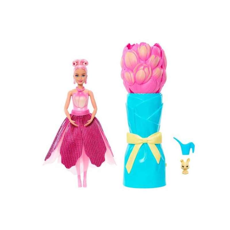 barbie petal pop muÑeca tulipan rosa (mattel - jmf57)
