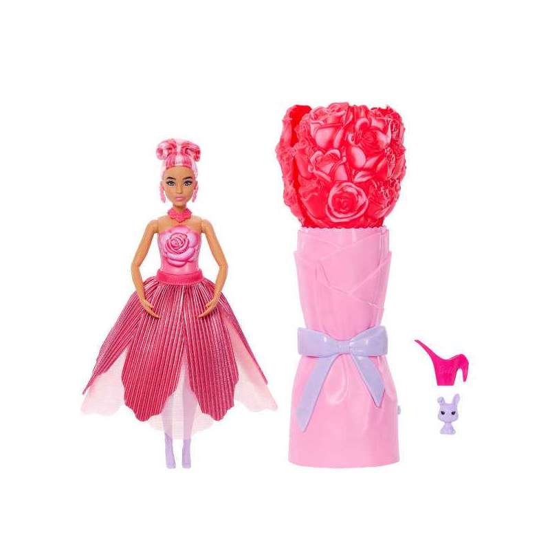 barbie petal pop muÑeca rosa roja (mattel - jmf59)