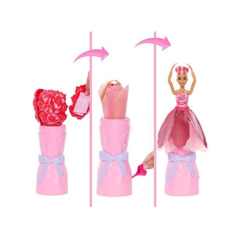barbie petal pop muÑeca rosa roja (mattel - jmf59)