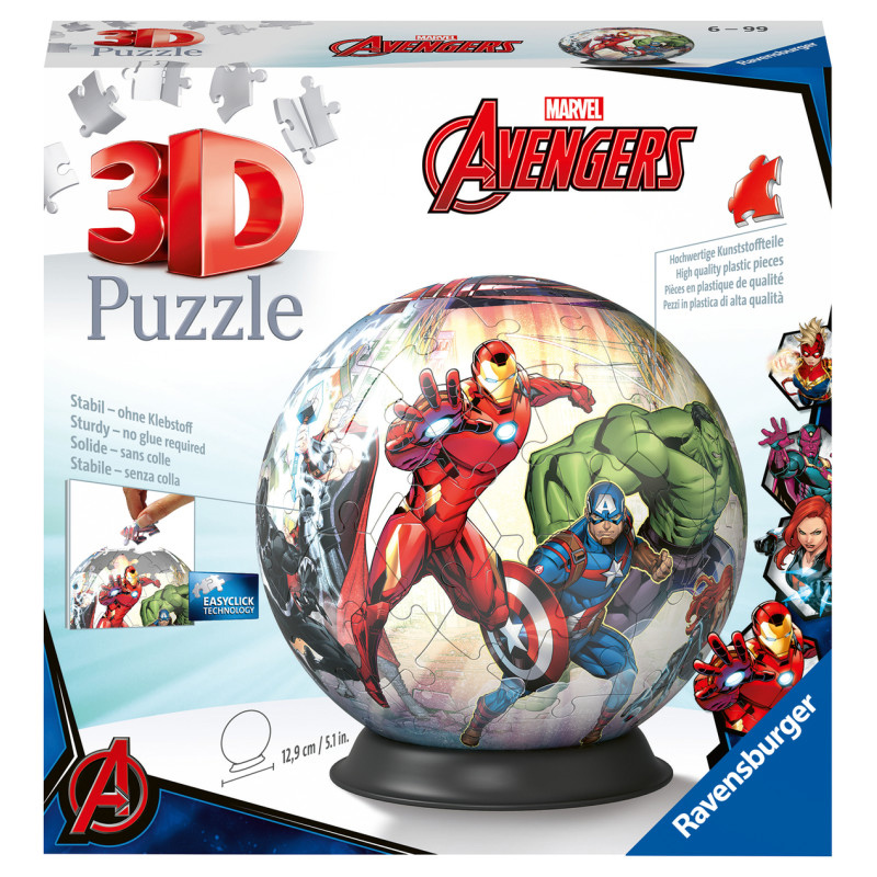 puzzle 3d ball 73 piezas marvel avengers  ( ravensburger - 11496 )