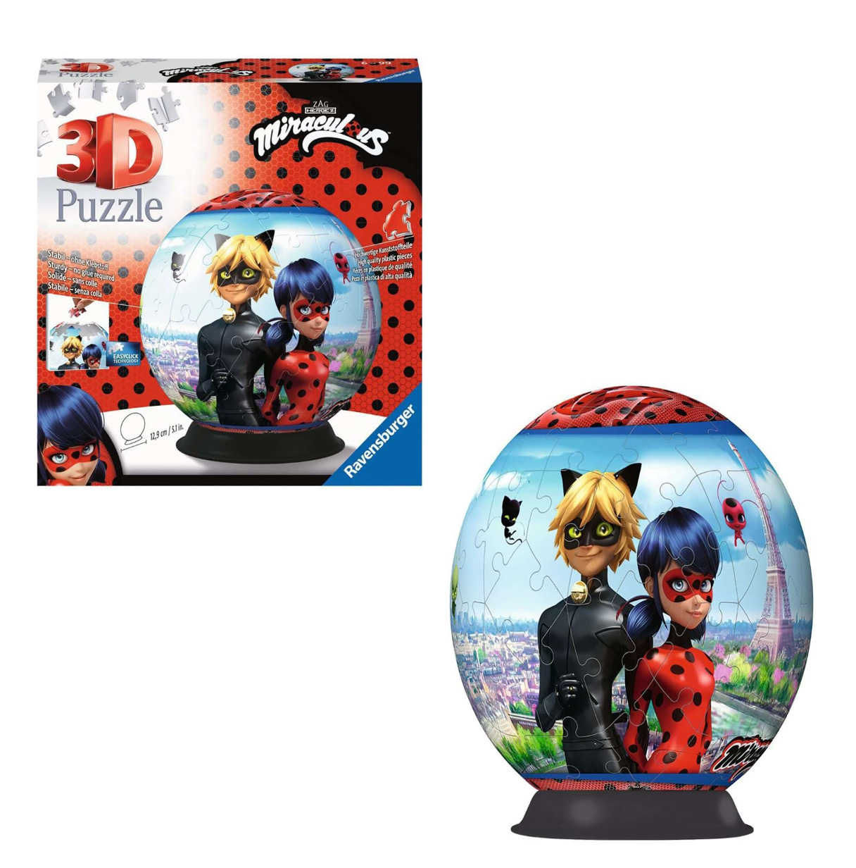 puzzle 3d ball 72 pzas ladybug ( ravensburger - 11167)