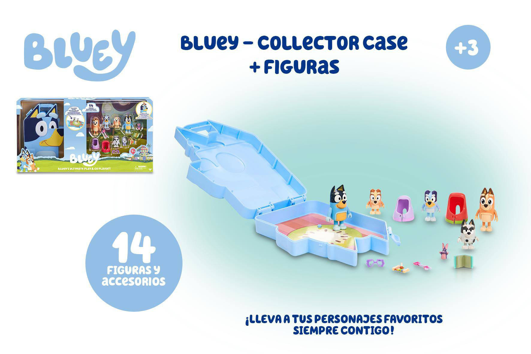 bluey collector case + figuras ( famosa - bly52000)