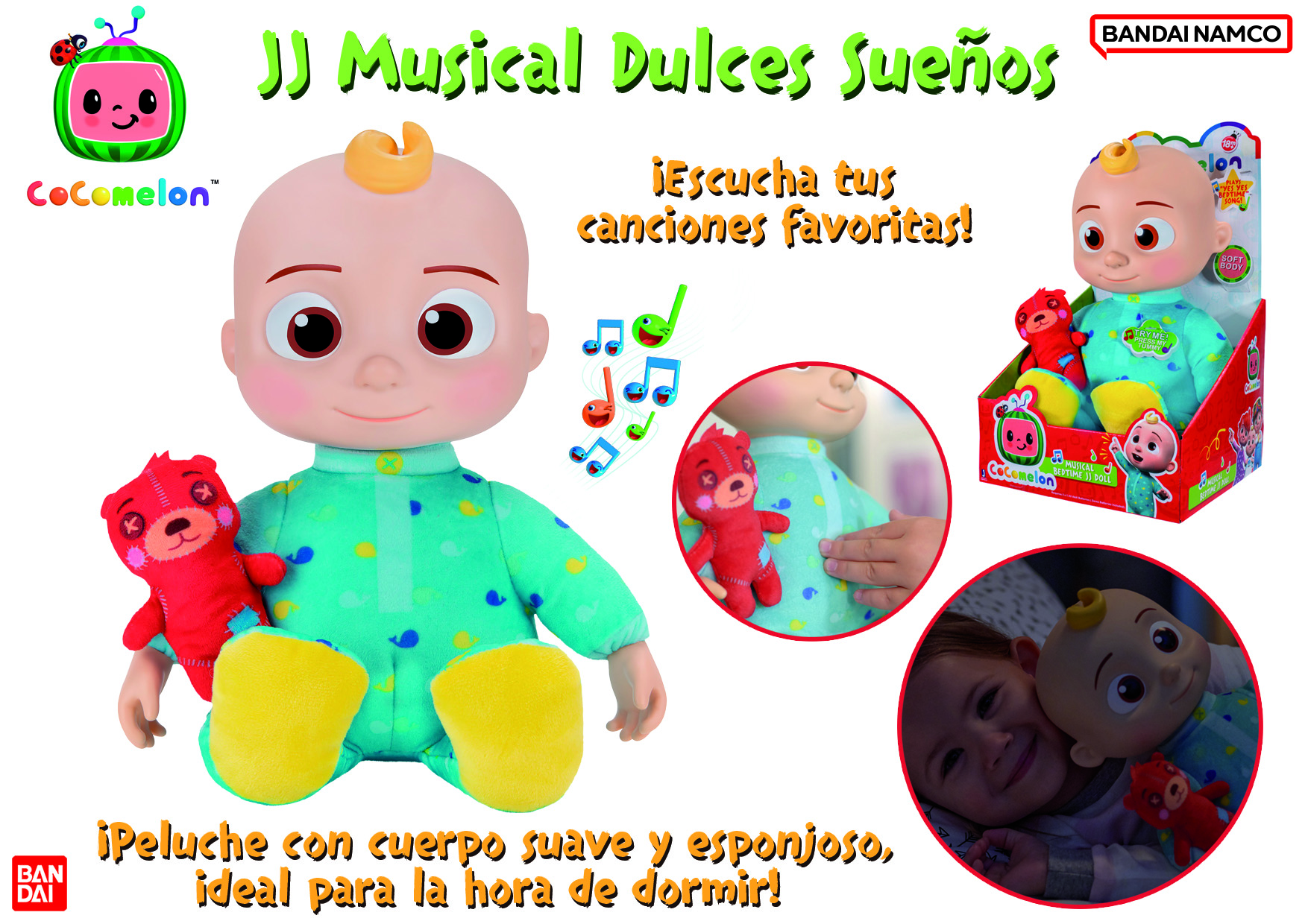 cocomelon jj musical dulces sueños (bandai  - wt80114)