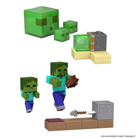 minecraft figura con mecanismo cargado surtida (mattel - jkk00)