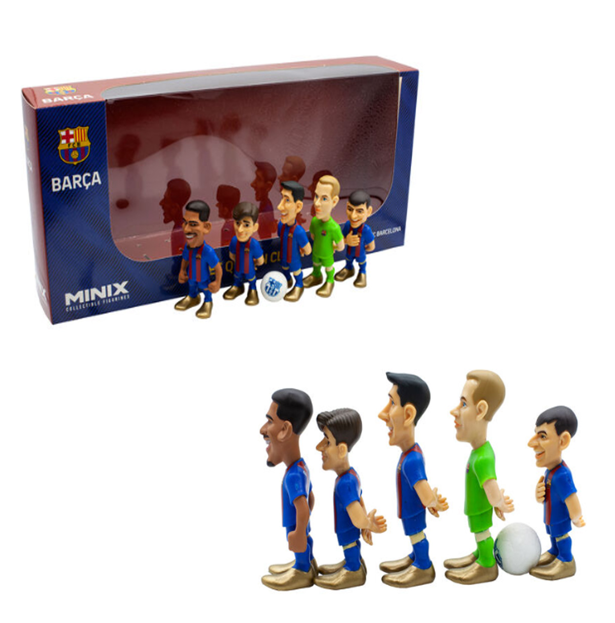 minix pack figuras f.c.barcelona  (bandai - mn10523)
