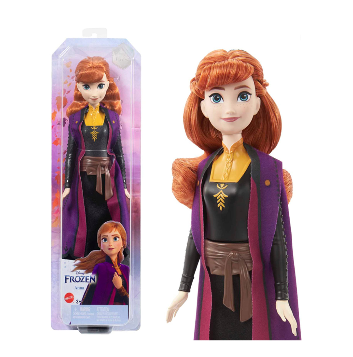 disney frozen ii anna con chaleco   (mattel - hlw50)