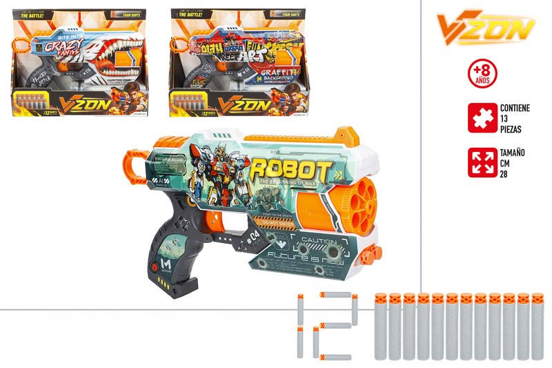v-zone pistola dardos skin con 12 dardos (color baby - 47746)