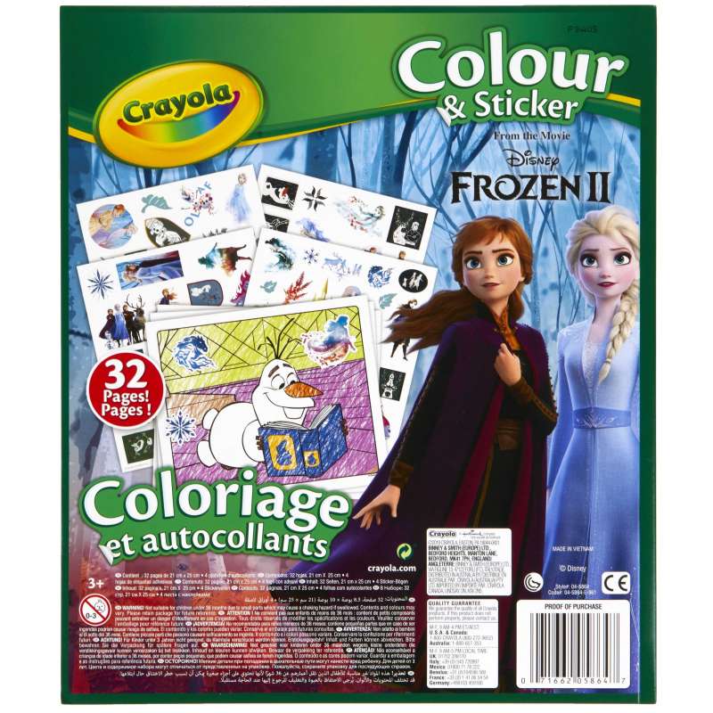 crayola libro colorear+sticker frozen ii ( 04-5864 )