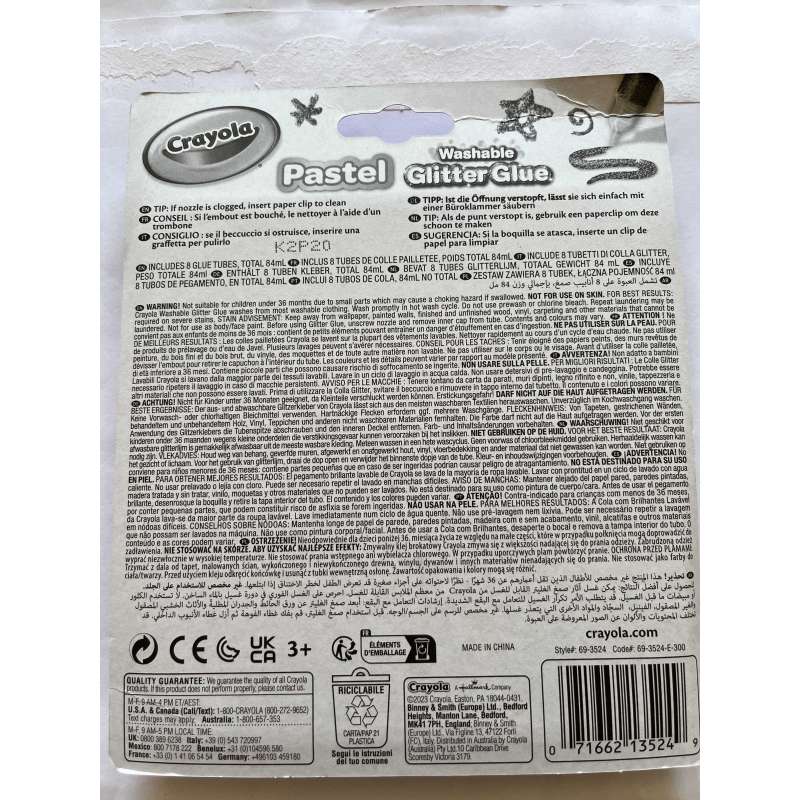 crayola 8 pegamentos purpurina lavables ( 69-3524 ) crayola 8 pegamentos purpurina lavables ( 69-3524 )