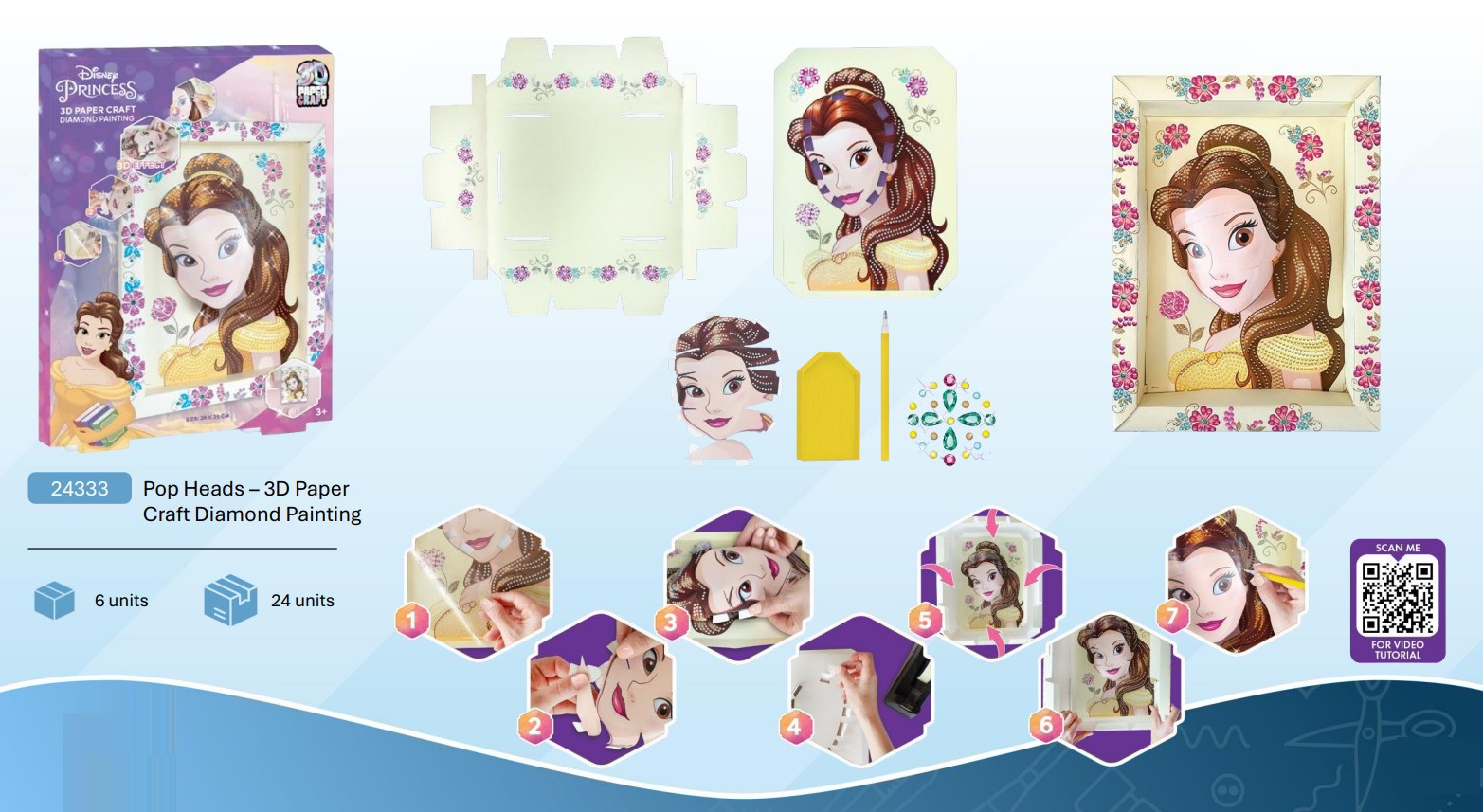 disney princess mosaico diamante 3d (dp24333v)
