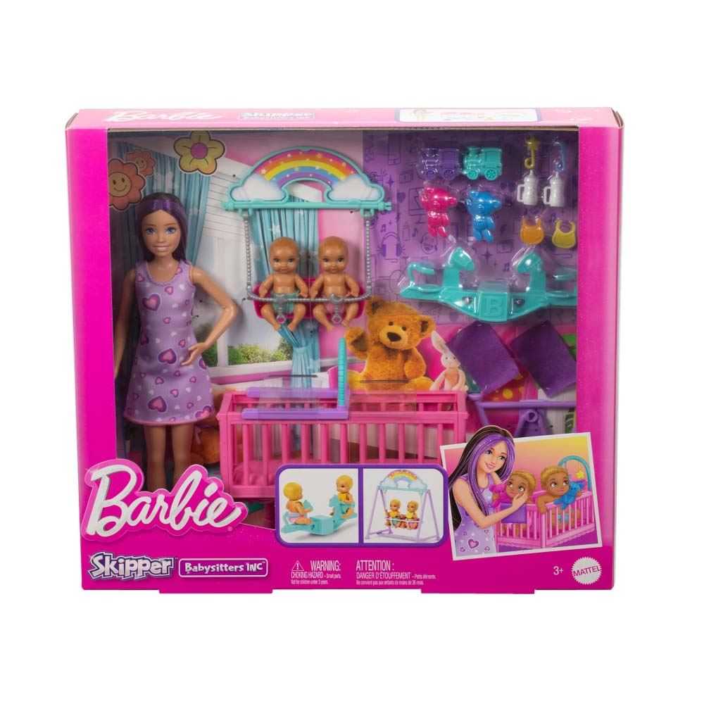 barbie skipper canguro de gemelos (mattel - hxm99)