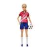 barbie muÑeca futbolista camiseta roja (mattel - hcn17)