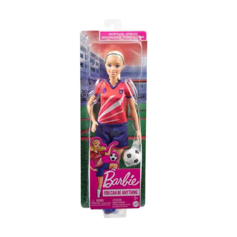 barbie muÑeca futbolista camiseta roja (mattel - hcn17)