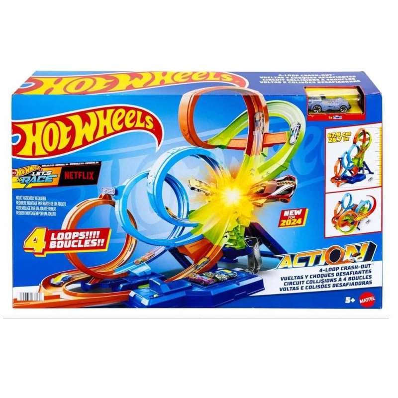 hot wheels action colision de 4 loopings (mattel - hxr70)