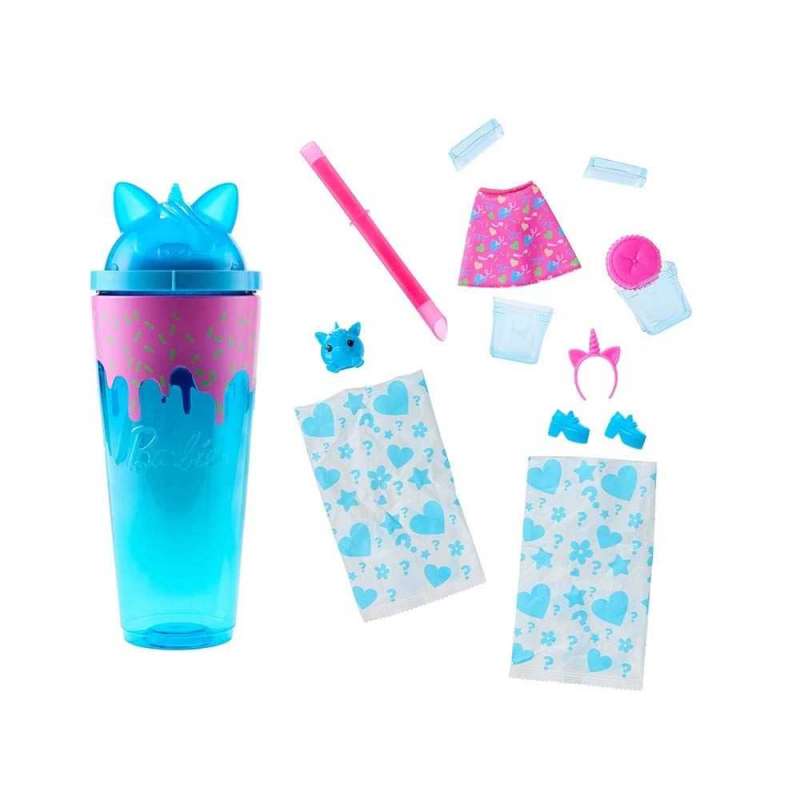 barbie pop reveal fiesta animales vaso azul (mattel - jcn86)