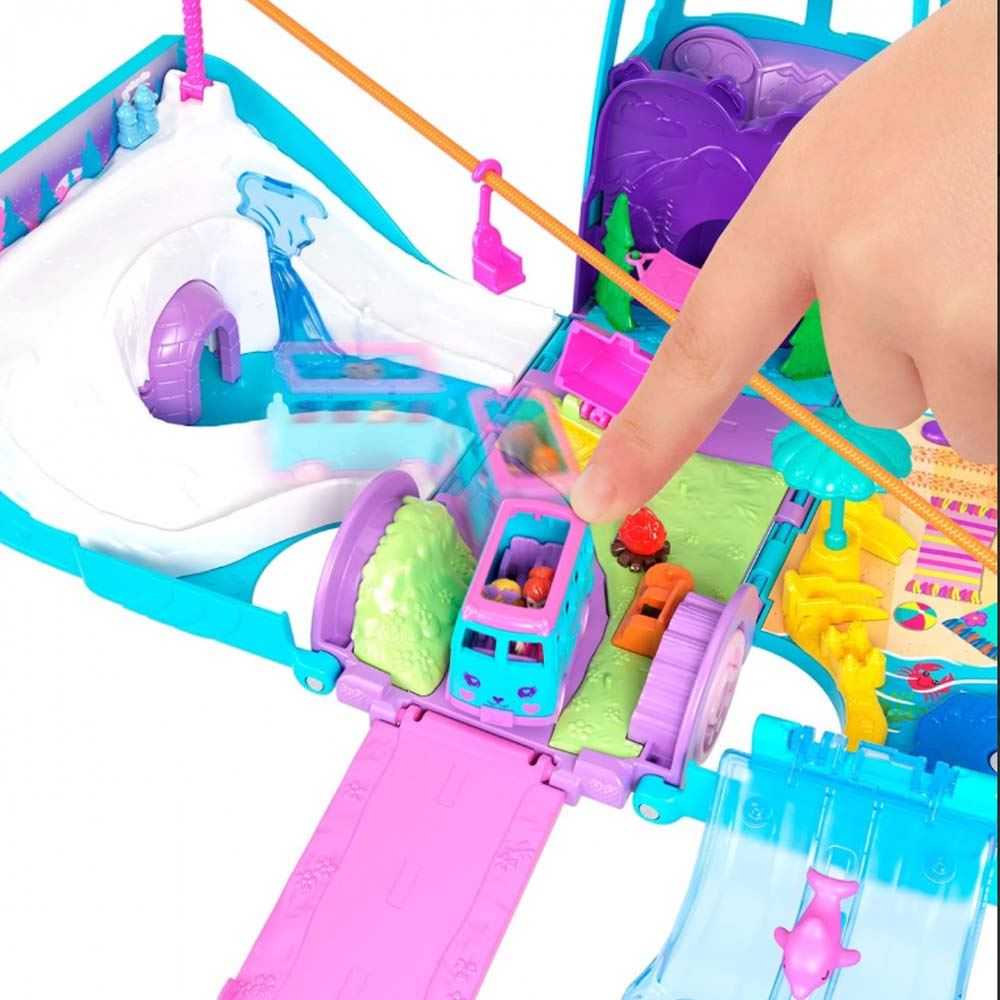 polly pocket aventura animal estuche furgoneta (mattel - jcc22)