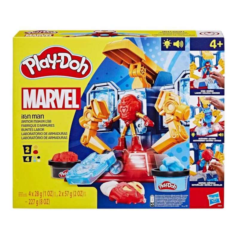 play-doh marvel iron-man laboratorio de armaduras (hasbro - g00355l0)