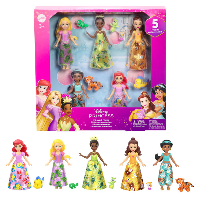 disney princess pack 5 muÑecas (mattel - jbl33)