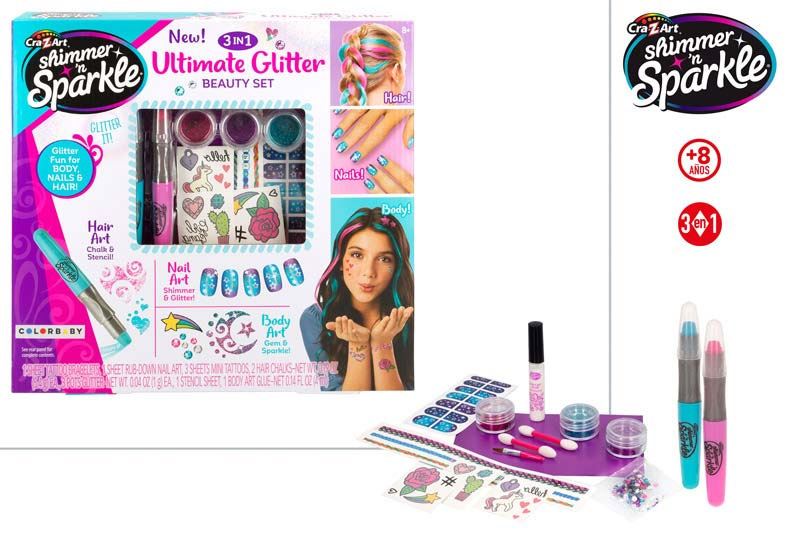 shimmer n sparkle 3 en 1 set de belleza (46738)