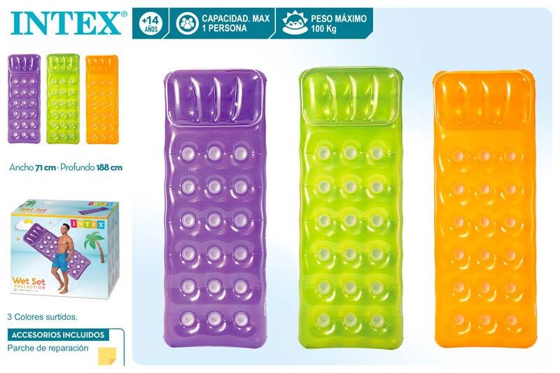 intex colchoneta 18 vasos 188x71 cm surtidos (58890)