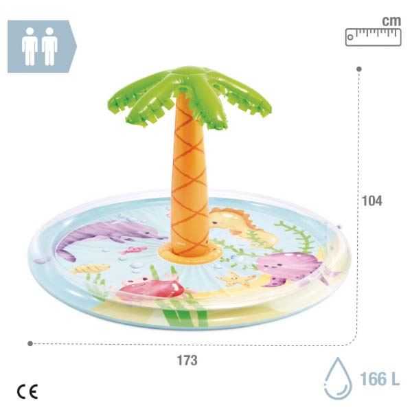 intex piscina infantil spray palmera 173x104cm (56433)