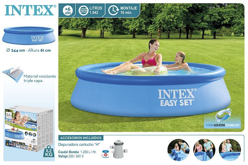 intex piscina easy set 244x61 cm con bomba ( 55237-28108np) intex piscina easy set 244x61 cm con bomba ( 55237-28108np)