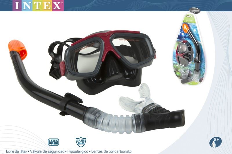 intex set buceo mascara tubo surf rider (55949)