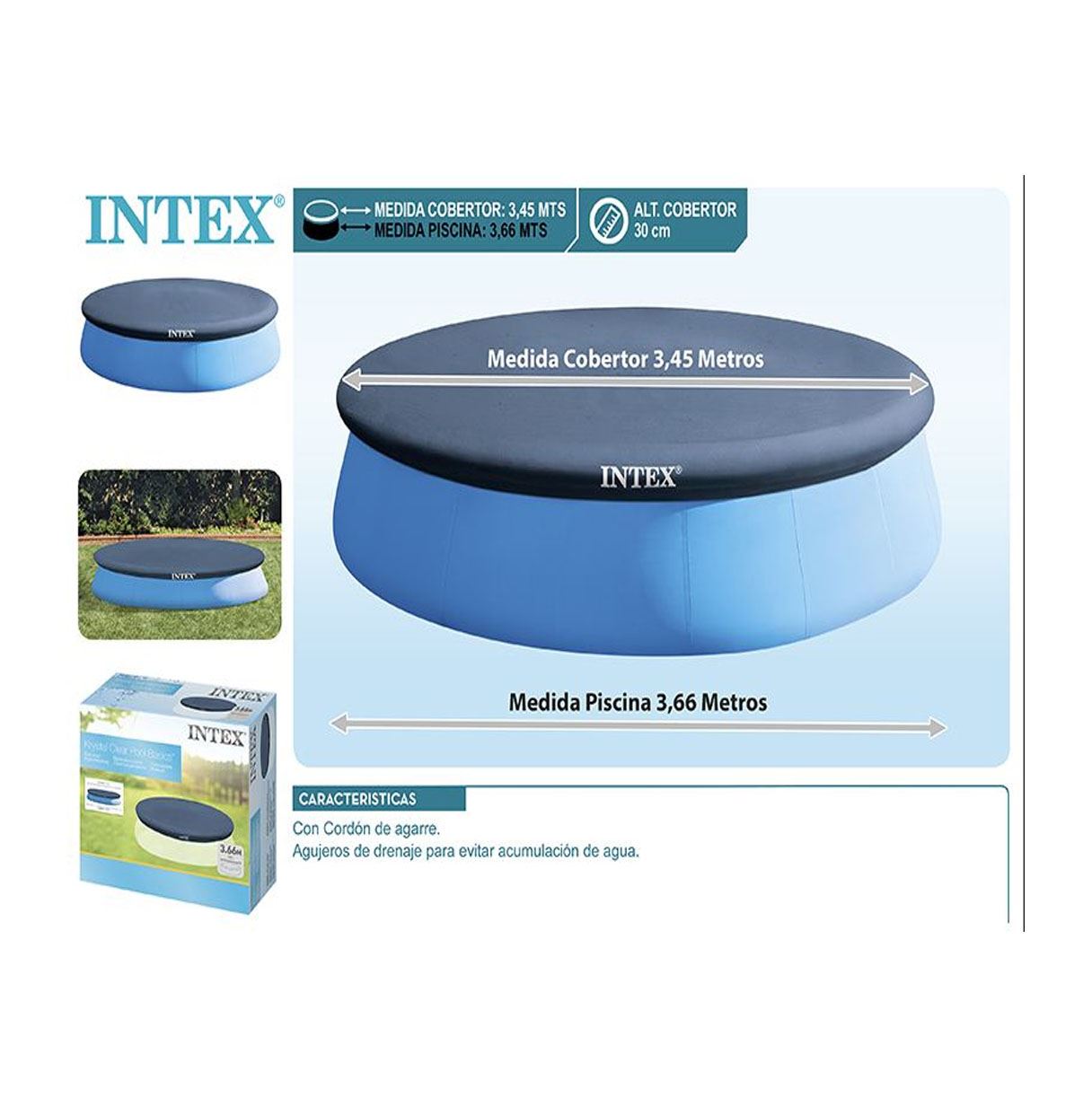 intex cobertor piscina easy set 366 cm (58919-28022)