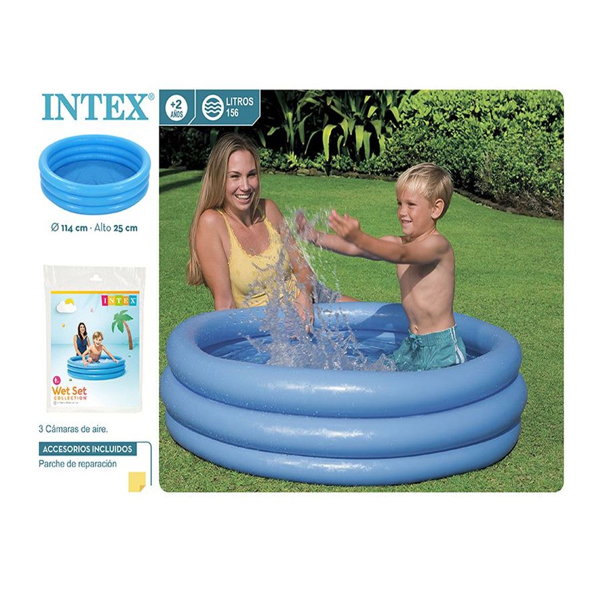 intex piscina 3 aros azul 114x25 cm (59416)