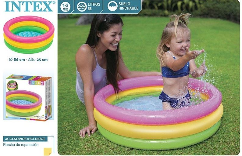 intex piscina 3 aros bebe sunset 86x25 cm(58924)