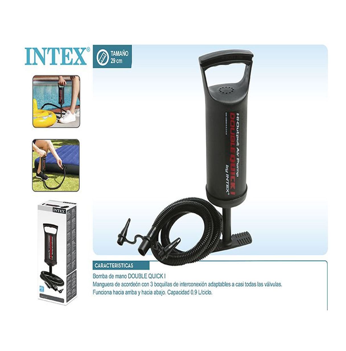 intex bomba de mano double quick i 29cm (68612)