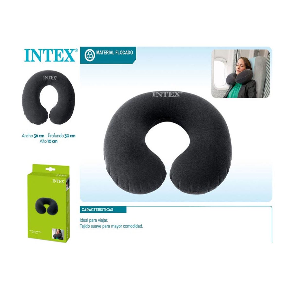 intex almohada de viaje 36x30x10cm (68675)