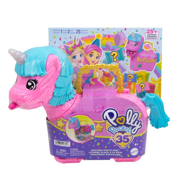 polly pocket cofre unicornio partyland (mattel - hyd96)