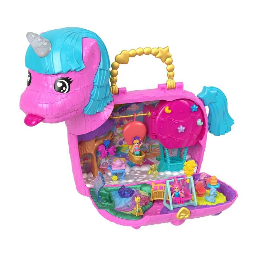 polly pocket cofre unicornio partyland (mattel - hyd96)