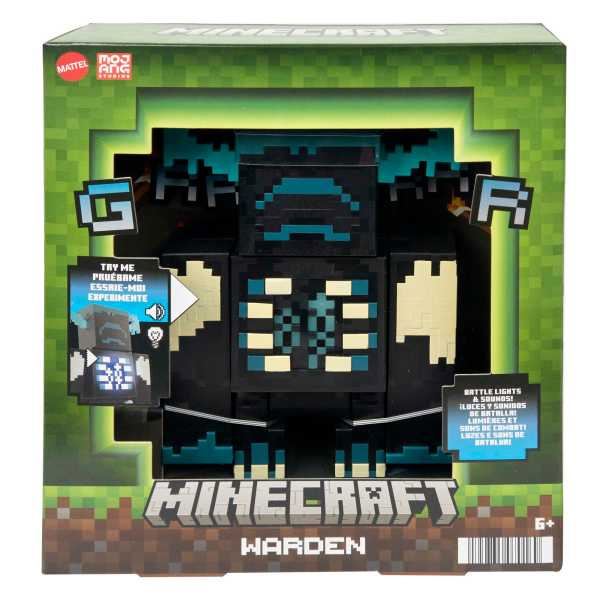 minecraft figura warden luces y sonido (mattel - hhk89)