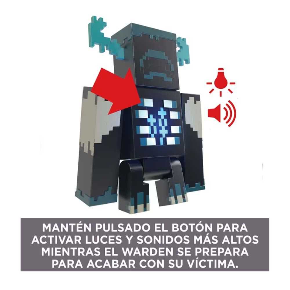 minecraft figura warden luces y sonido (mattel - hhk89)