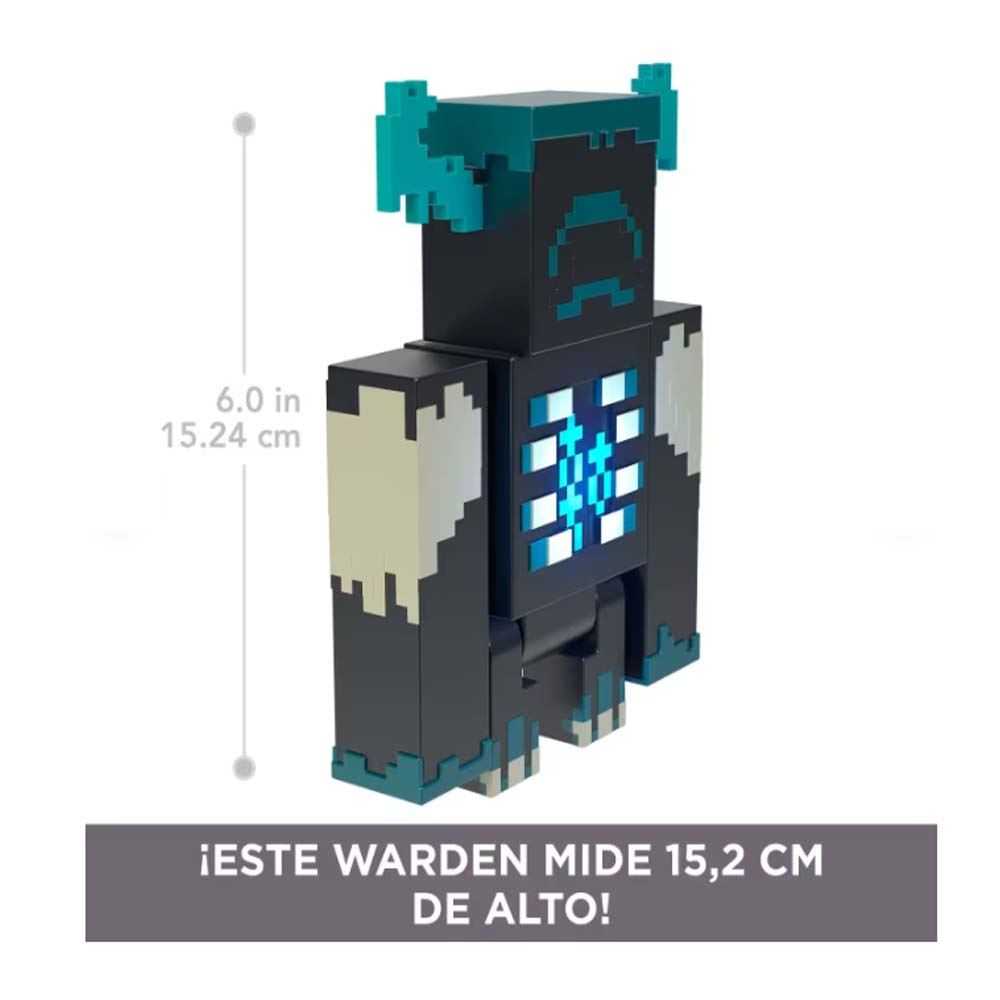 minecraft figura warden luces y sonido (mattel - hhk89)