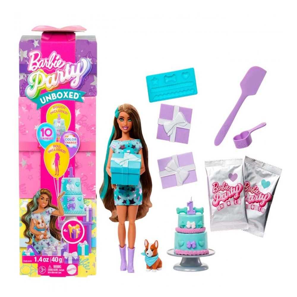 barbie party reveal muÑeca azul con sorpresa (mattel - jfg72)