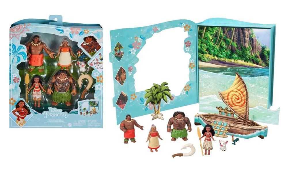 disney princess vaiana minis libro pack 6 figuras ( mattel - hpg71)