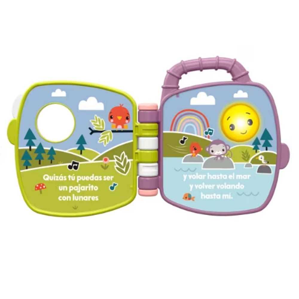 fisher-price libro musical mono morado (mattel - jfn09)