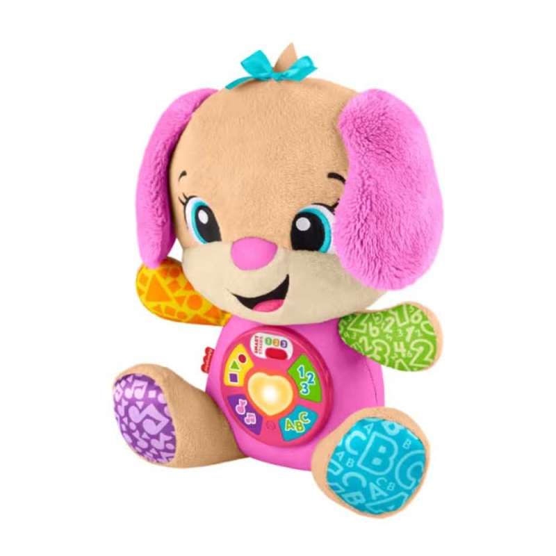 fisher-price peluche perrita rie y aprende (mattel - jfd35)
